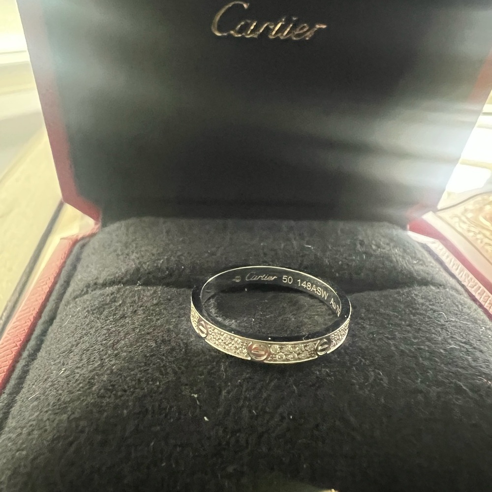Cartier Silver Diamond Ring - Picture 8 of 12